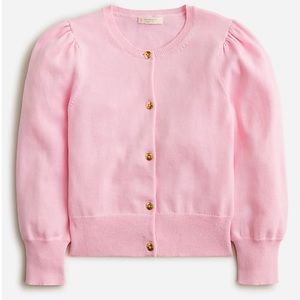 Crewcuts Girls' puff-sleeve cardigan sweater